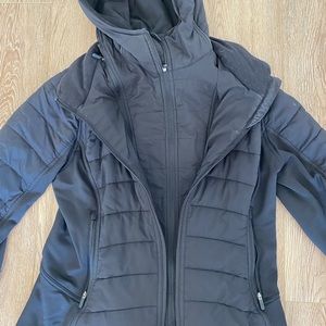 Lululemon Black Down Jacket Removable Hood Size 6